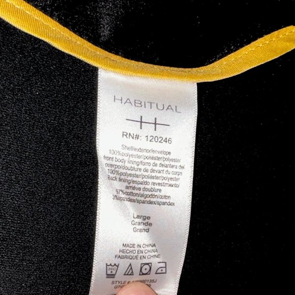 HABITUAL BLACK WOMENS BLAZER WHITE TRIM | SIZE LARGE - Picture 4 of 6